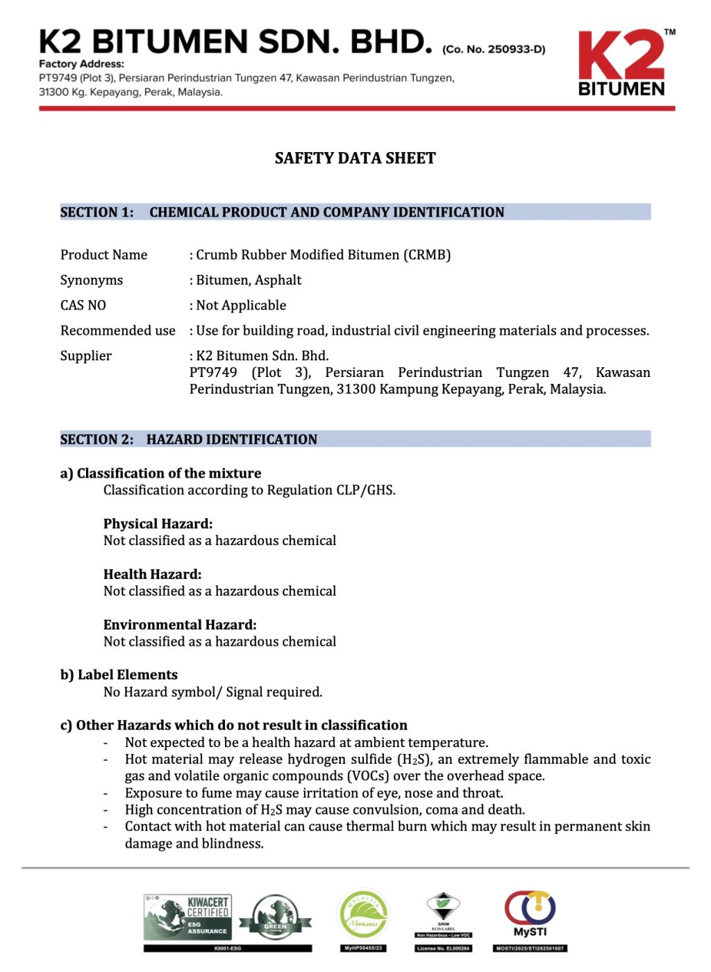CRMB Safety Data Sheet - SDS-CRMB - English (REV -1)